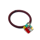 Truffles - Colourful Checker Shell Button Hair Tie Truffles - Colourful Checker Shell Button Hair Tie