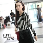 PUFFY - Striped Knit Dress with Belt