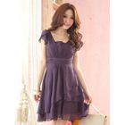 Tokyo Fashion - Tulip-Sleeve Layered Chiffon Dress