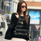 SOHO Central - Open-Knit Distressed Knit Top