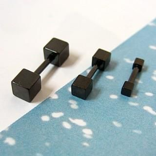 Black Block Single Earring