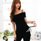 59 Seconds - Off-Shoulder Drawstring-Side Top