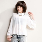 SPICY HOLIC - Lace-Back Chiffon Blouse