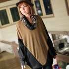 CatWorld - Two-Tone Top with Patterned Scarf