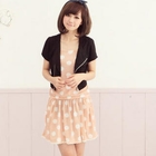 CatWorld - Set: Cropped Zip Jacket + Dotted Sleeveless Dress