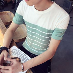 Alvicio - Striped Short Sleeve T-Shirt Alvicio - Striped Short Sleeve T-Shirt