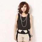 ZOO - Sleeveless Scalloped-Trim Top