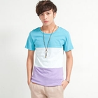 Free Shop - Short-Sleeve Color-Block T-Shirt