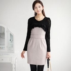 Orange Style - Mesh-Detail Long-Sleeve Dress