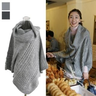 Asymmetric Hem Turtleneck Sweater