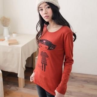 Long-Sleeve Girl Print T-Shirt Long-Sleeve Girl Print T-Shirt