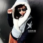 Ando Store - Color-Block Fleece-Collar Padded Jacket