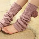 Tokyo Fashion - Pompom-Accent Cable-Knit Leg Warmers