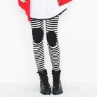 Beccgirl - Knee-Patch Striped Leggings