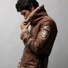 Green Banana - Faux-Fur Lined Faux-Suede Jacket