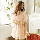 Tokyo Fashion - Flutter-Sleeve Smocked Lace Tunic