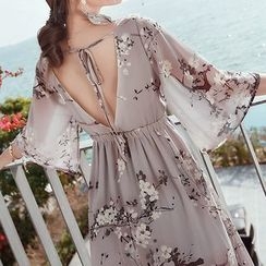 Amella - Floral Chiffon Dress Amella - Floral Chiffon Dress