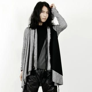 Asymmetric-Hem Open-Front Cardigan