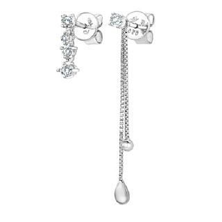18K White Gold Diamond non-pair Earring