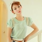 Angel Love - Puff-Sleeve Beaded-Trim Top