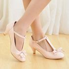 Smoothie - Bow-Accent T-Strap Pumps