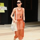 SOHO Central - Mesh Drawstring Maxi Dress
