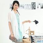 59th Street - Open-Front Chiffon Panel Knit Cardigan