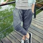 CatWorld - Elastic-Waist Cropped Harem Pants