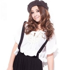 ZOO - Crochet-Bib Frilled Chiffon Top
