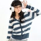 59 Seconds - Striped Open Knit Cardigan