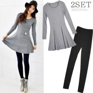 Set: A-Line Dress + Leggings