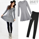 Miss Hong - Set: A-Line Dress + Leggings