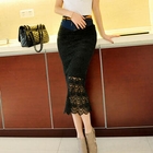 Jack Grace - Denim-Yoke Lace Midi Skirt