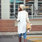 REDOPIN - Pleated Sheer Long Shirt