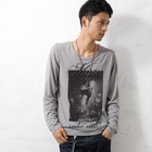 BLACK ASUKA - Long-Sleeve Print T-Shirt