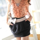 Tokyo Fashion - Bow-Accent Contrast-Trim Miniskirt