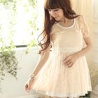 Tokyo Fashion - Short-Sleeve Beaded Lace Dress