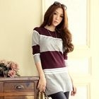 Tokyo Fashion - Color-Block V-Neck Knit Tunic