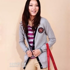 Ando Store - Appliqué Contrast-Trim Cardigan