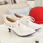 Smoothie - Studded Fringed Lace-Up Shoe Boots