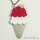 Sweet & Co. - Pink Mirror Ice-Cream Silver Necklace