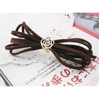Fit-to-Kill - Elegant Rose  Leather Bow  Hairpin-Brown