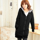 E.F.Shop - Leopard-Print-Trim Long Hoodie