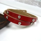 OWL Fashion - Genuine-Leather Studded Bangle