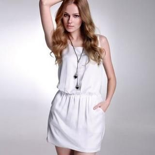 Sleeveless Gathered-Waist Minidress Sleeveless Gathered-Waist Minidress