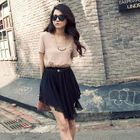 PUFFY - Asymmetric-Hem Short-Sleeve Dress