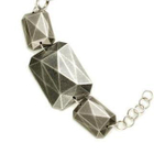 MyLittleThing - Dark Silver Hard Rock Metallic Block Bracelet