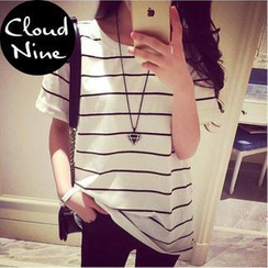 Cloud Nine - Cuffed Short-Sleeve Striped T-Shirt Cloud Nine - Cuffed Short-Sleeve Striped T-Shirt