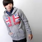SeventyAge - 'Flag' Print Hooded Zip-Up Parka
