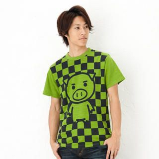 Short-Sleeve Print T-Shirt - Race Flag Pig